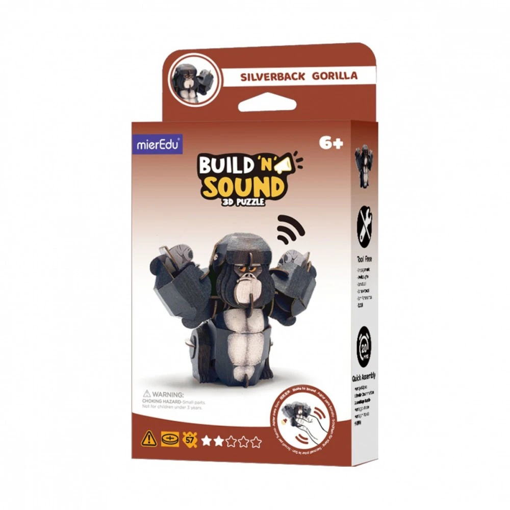Mg Dystrybucja Puzzle 3D dėlionė „Mieredu“ – konstruokite ir klausykite – Gorila
