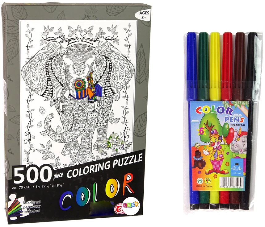 Lean Toys Dėlionė vaikams su flomasteriais, 500 detalių