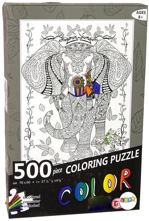 Lean Toys Dėlionė vaikams su flomasteriais, 500 detalių