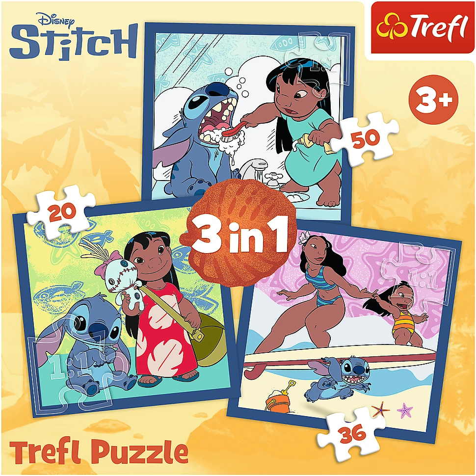 Dėlionė TREFL DISNEY STITCH 3 dėlionių rinkinys