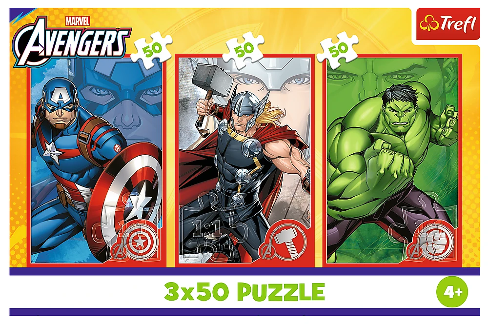 Trefl Dėlionė 3x50 vnt. - Marvel
