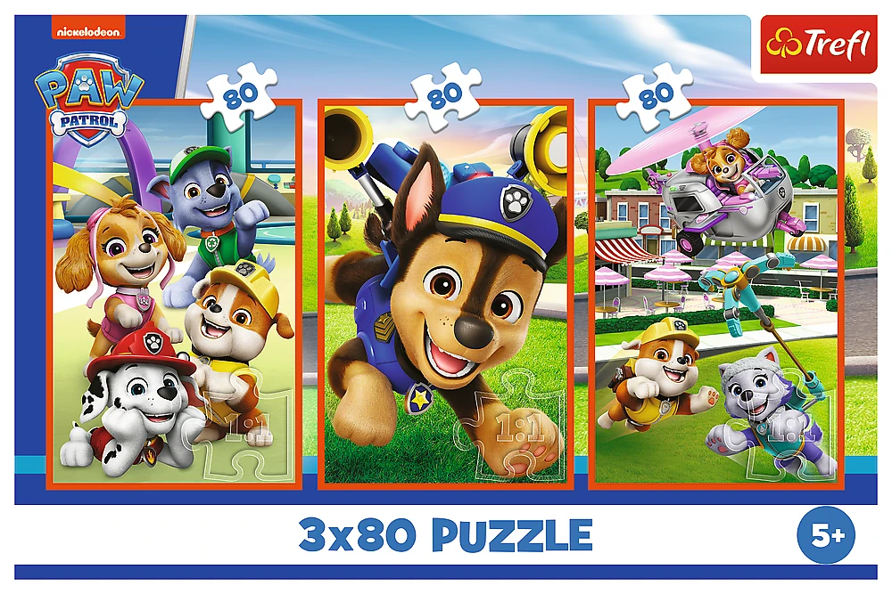 Dėlionė TREFL PAW PATROL Dėlionių rinkinys „Šunyčių komanda“, 3 x 80 det.