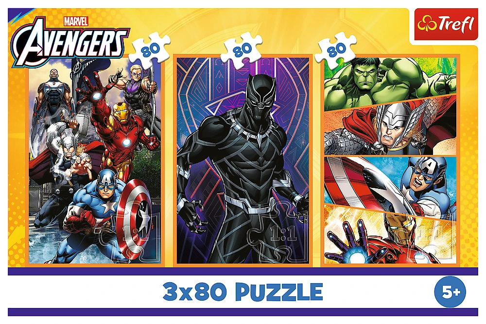 Trefl Dėlionė 3x80 vnt. - Marvel