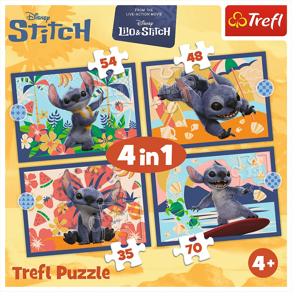 Dėlionė TREFL DISNEY STITCH 4 dėlionių rinkinys