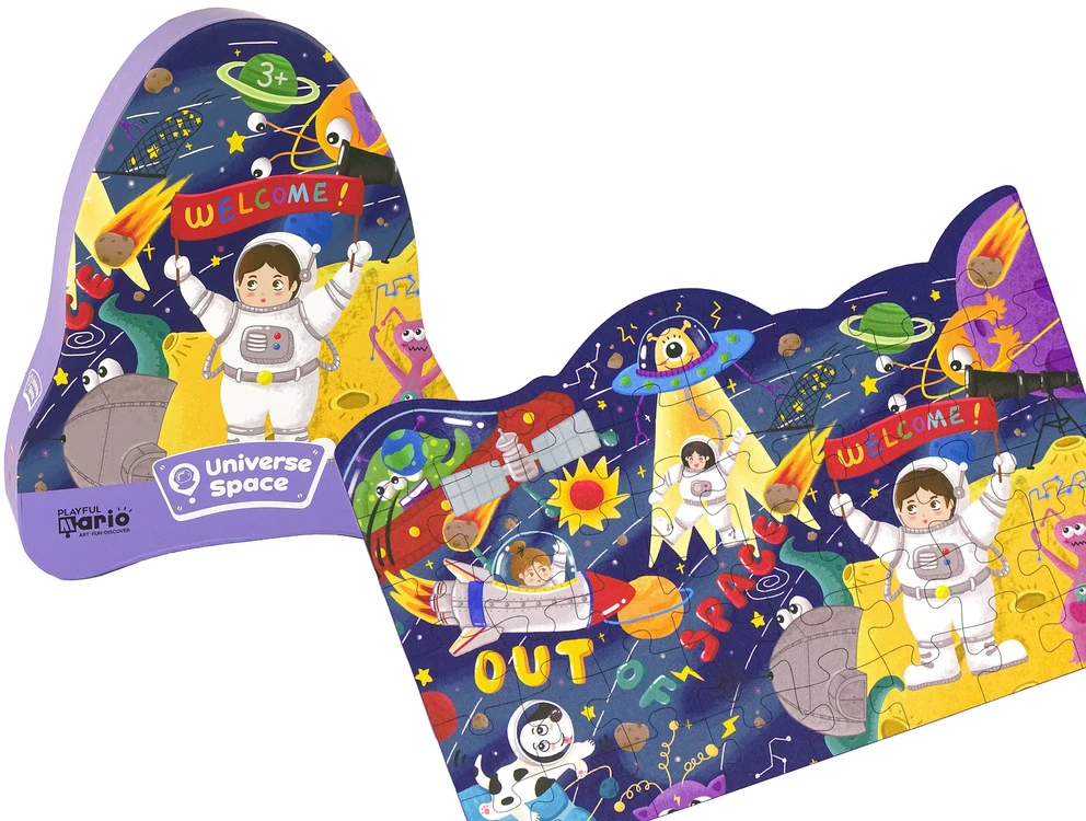 Lean Toys Dėlionė vaikams raketos formos, 48 detalės