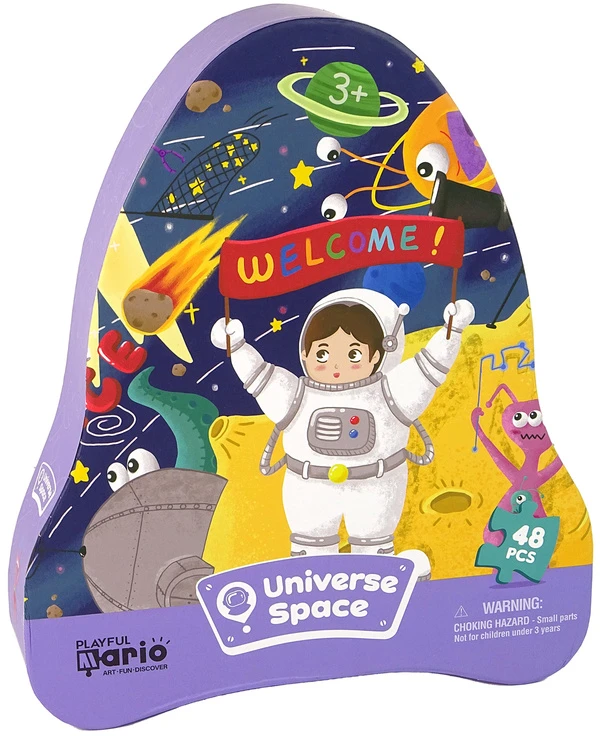 Lean Toys Dėlionė vaikams raketos formos, 48 detalės