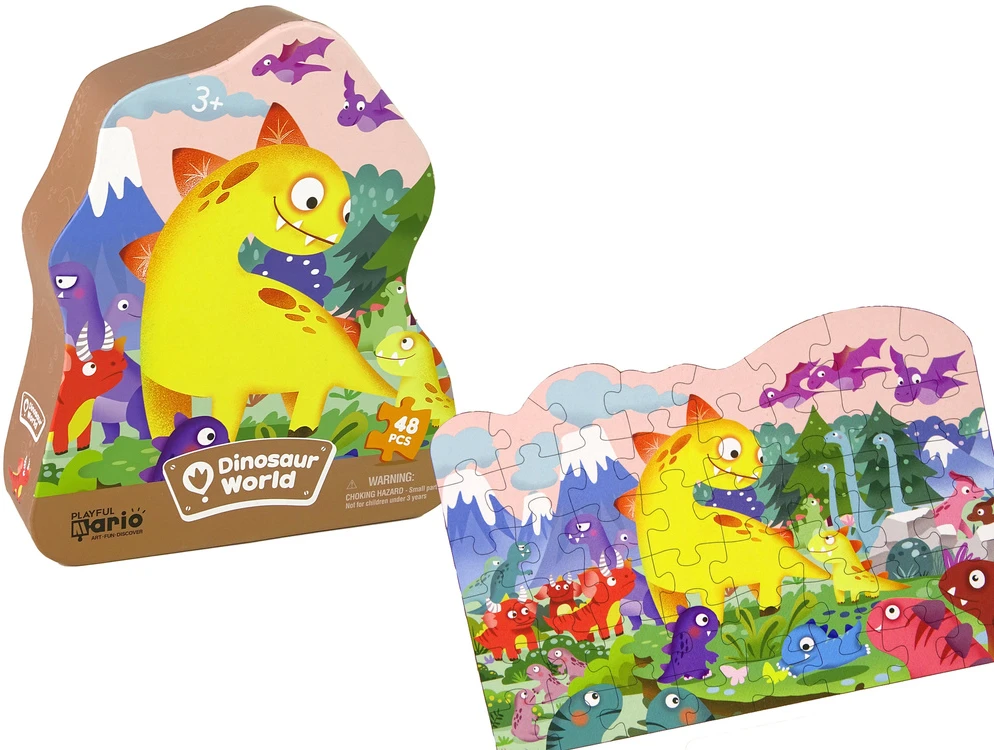Puzzle Dėlionė LeanToys Dinozaurų Slėnis, 48 detalių