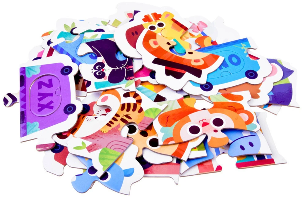 Lean Toys Edukacinė dėlionė Abėcėlės traukinukas su gyvūnais 40 el.