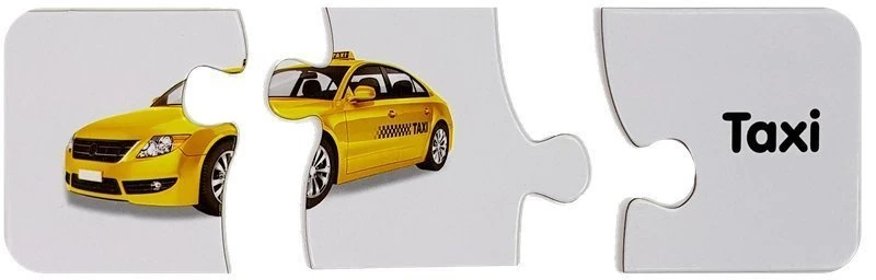Lean Toys Edukacinė dėlionė "Transporto priemonės", anglų k., 10 derinių