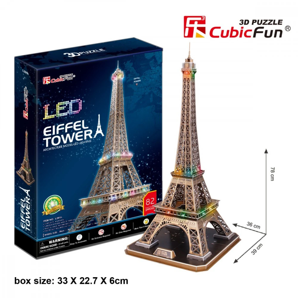 3D dėlionė CubicFun Eifelio bokštas, 84 d.