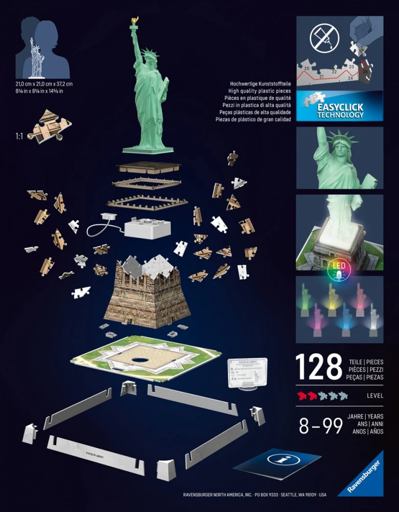 Ravensburger Puzzle Laisvės statulos 3D dėlionė