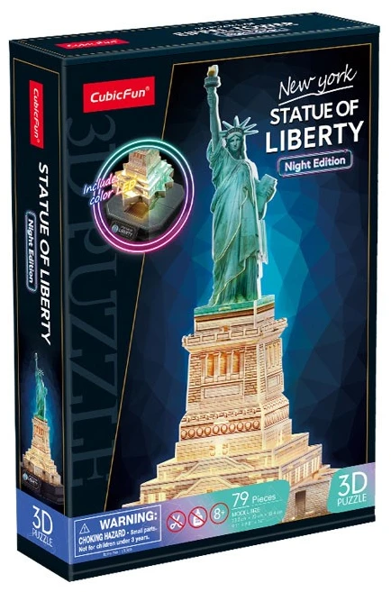 CubicFun Puzzle Laisvės statulos 3D LED dėlionė (naktinė versija)