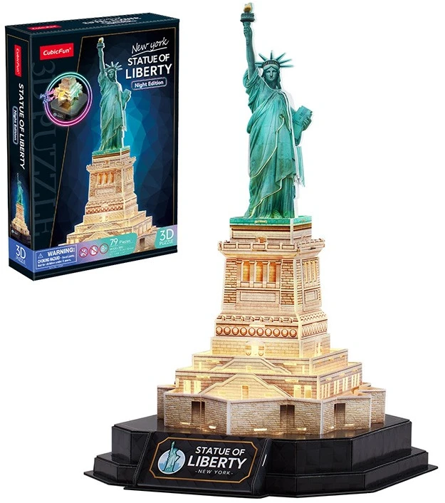 CubicFun Puzzle Laisvės statulos 3D LED dėlionė (naktinė versija)