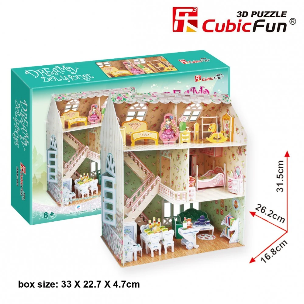 Puzzle CUBICFUN 3D dėlionė (vidutinė) „Lėlių namas“