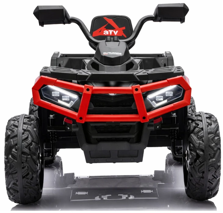 Lean Cars Raudonas keturratis visureigis su 6 ratais ir priekaba JC606, 24 V, 4x4