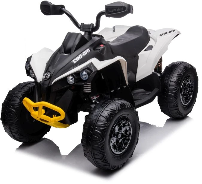 Lean Toys Akumuliatorinis keturratis- visureigis vaikams „Can-Am Renegade 4x4“, baltos spalvos