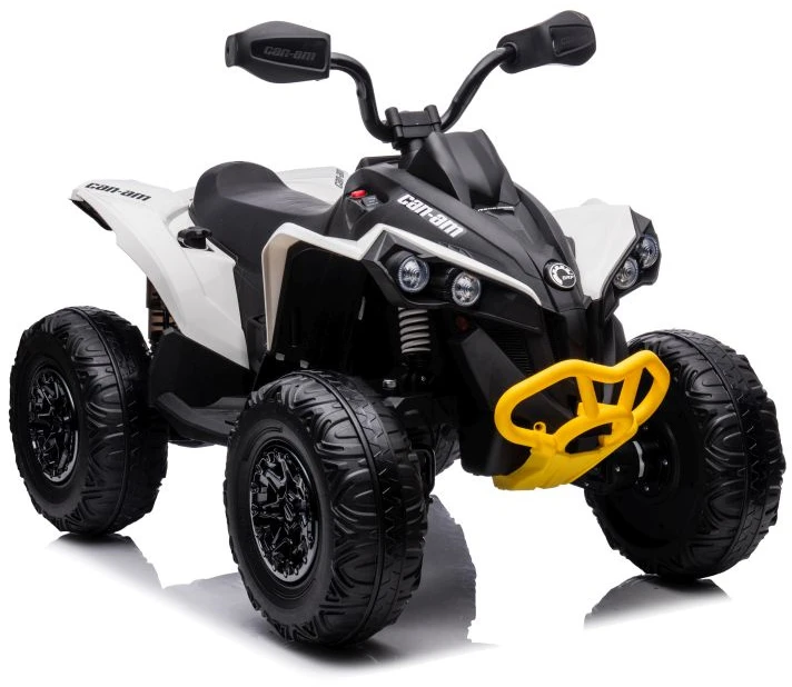 Lean Toys Akumuliatorinis keturratis- visureigis vaikams „Can-Am Renegade 4x4“, baltos spalvos