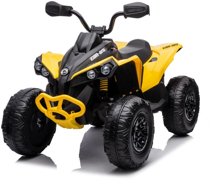 Lean Cars Akumuliatorinis keturratis- visureigis vaikams „Can-Am Renegade 4x4“, geltonos spalvos