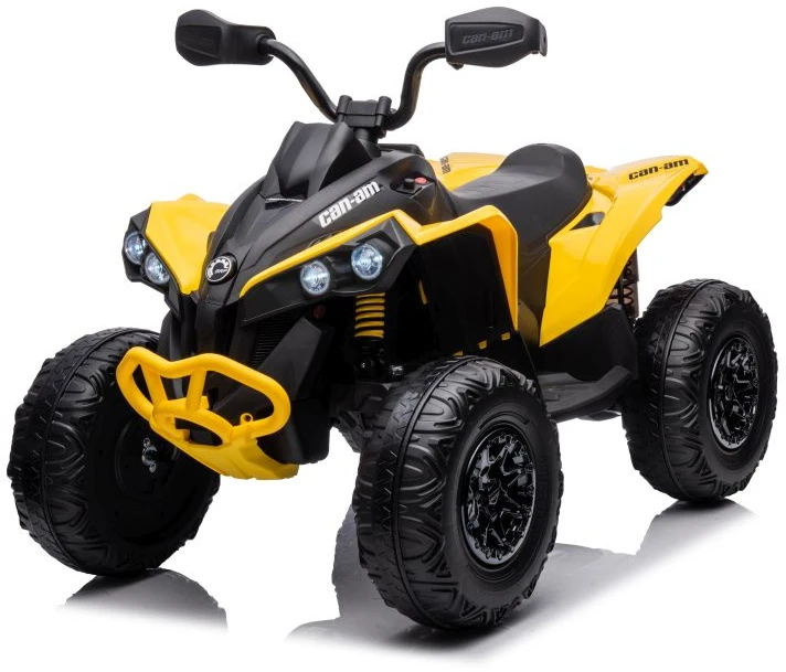 Lean Cars Akumuliatorinis keturratis- visureigis vaikams „Can-Am Renegade 4x4“, geltonos spalvos