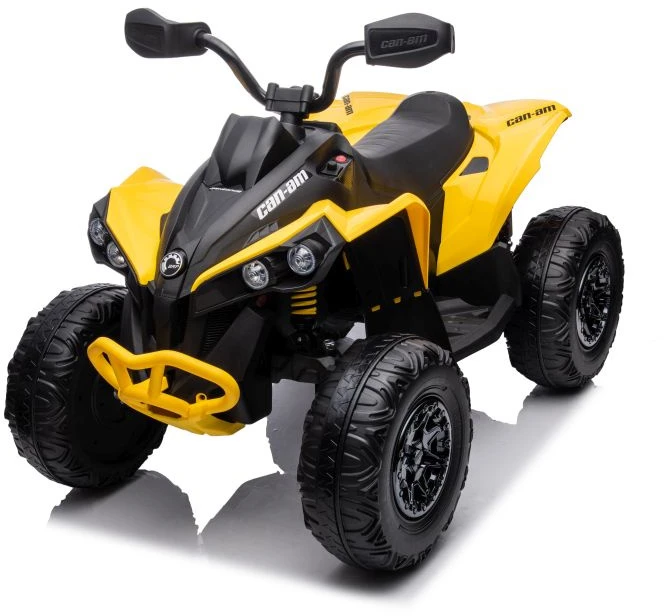 Lean Cars Akumuliatorinis keturratis- visureigis vaikams „Can-Am Renegade 4x4“, geltonos spalvos