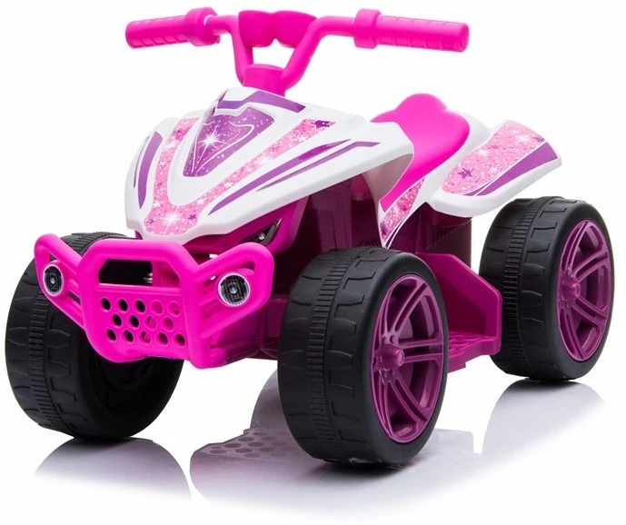 Lean Cars Vaikiškas keturratis baltas-rožinis