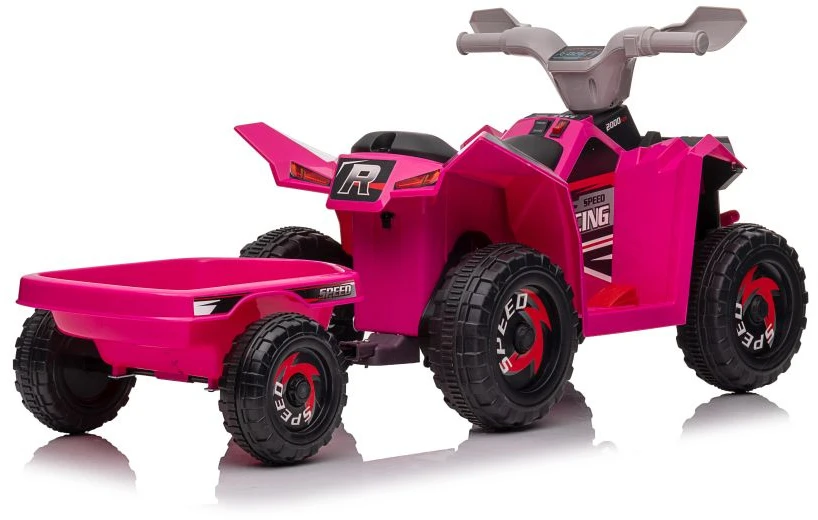 Lean Cars Akumuliatorinis keturratis su priekaba vaikams XMX630T, rožinės spalvos