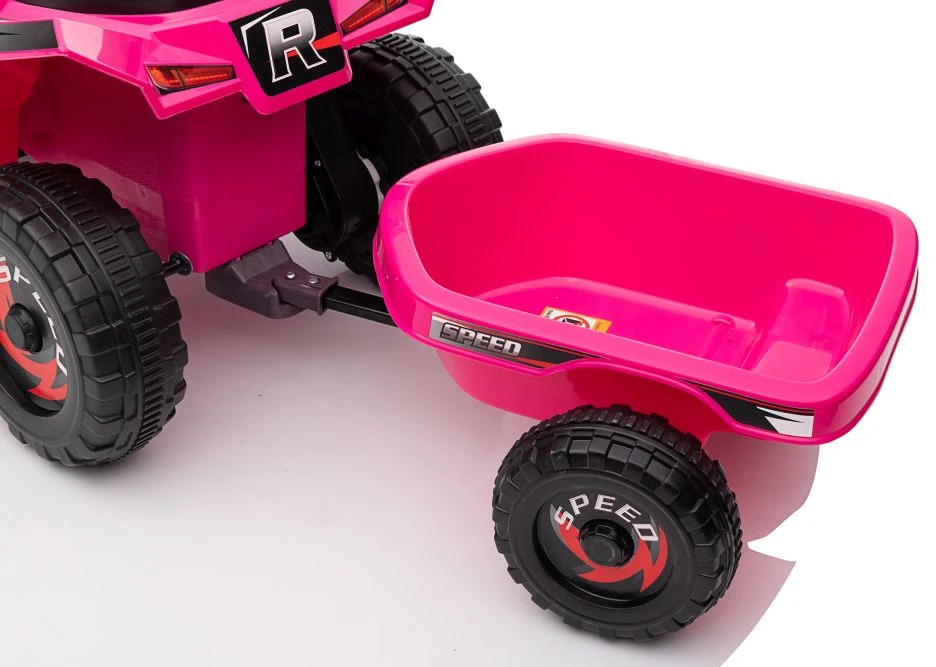 Lean Cars Akumuliatorinis keturratis su priekaba vaikams XMX630T, rožinės spalvos