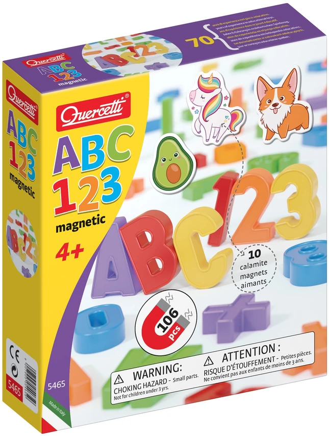 Quercetti – Magnetai: ABC 123 – (QU-5465)