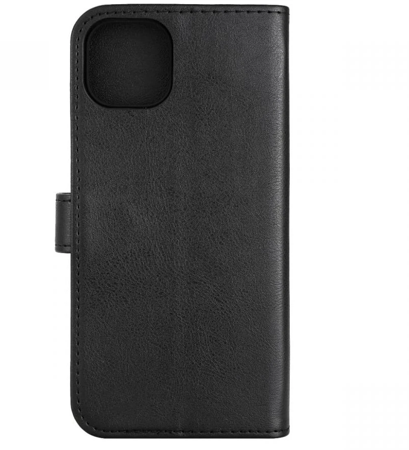 „RadiCover“ – apsauginė nuo radiacijos piniginė, veganiškos odos „iPhone 14 PLUS“ atverčiamas dėklas, juodas