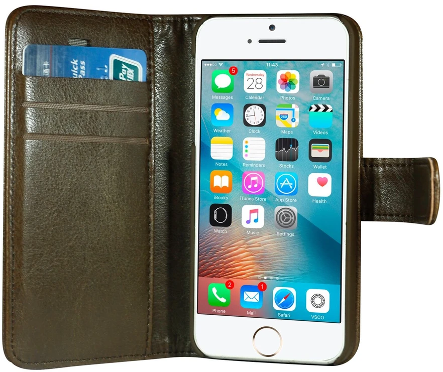 „RadiCover“ – „Flipside“ madingas stovo dėklas – iPhone 5/5S/SE – rudas