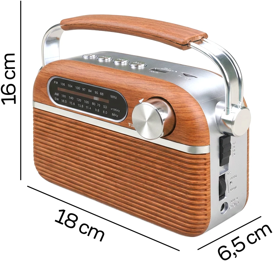 Retoo FM radijas radijas su „Bluetooth“ / FM radijas su „Bluetooth“ raudonas