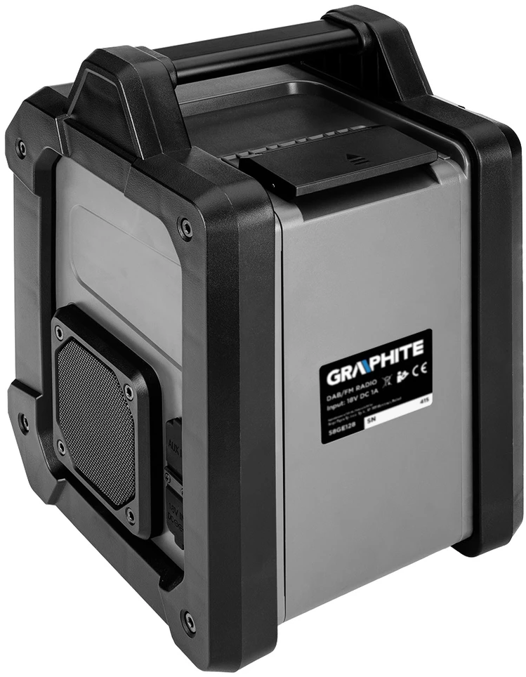 Radio „Graphite Energy+“ 18 V akumuliatorinis statybvietės radijas, be akumuliatoriaus