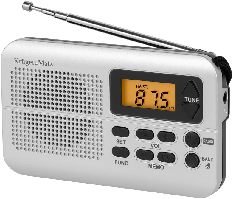 Kruger & Matz KM 819 Nešiojamasis radijo imtuvas, šviesiai pilkos spalvos
