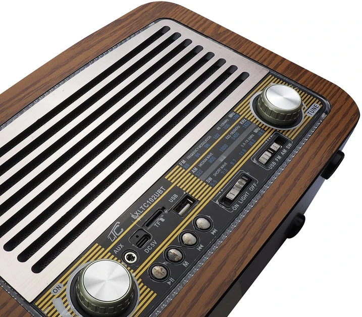Nešiojamasis radijas Olza LTC 102UBT retro su apšvietimu FM/AM/SW USB Bluetooth