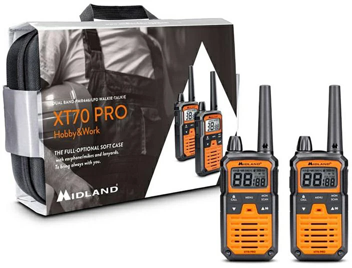 Radiotelefony PMR MIDLAND XT70 PRO nešiojamųjų radijo stočių dėklas