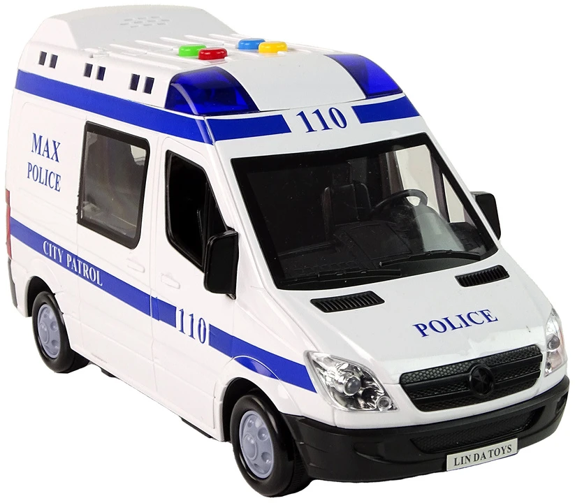 Lean Toys Policijos automobilis su frikcine pavara ir efektais LeanToys