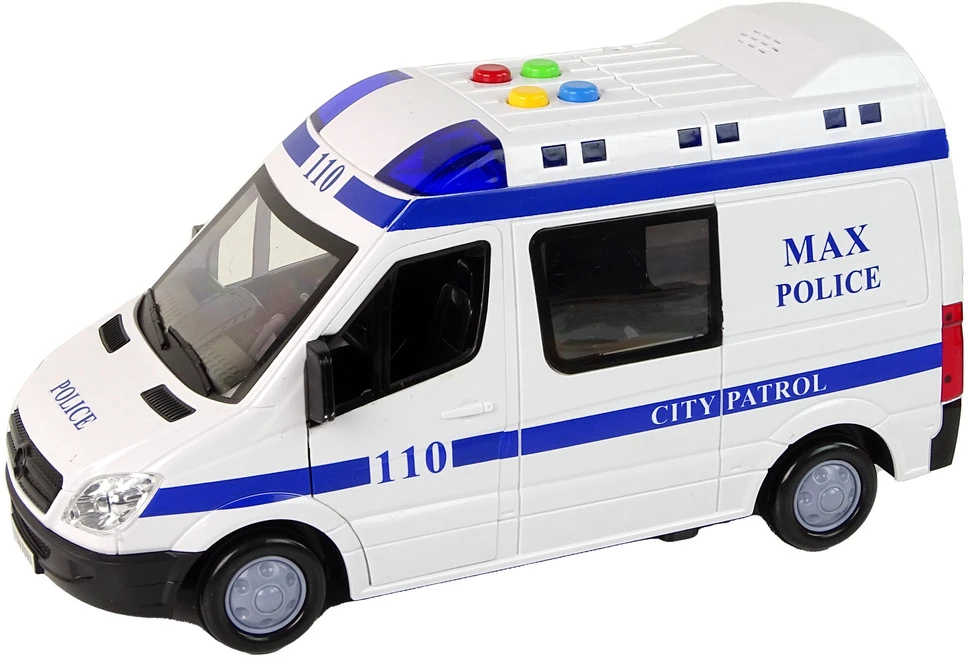 Lean Toys Policijos automobilis su frikcine pavara ir efektais LeanToys