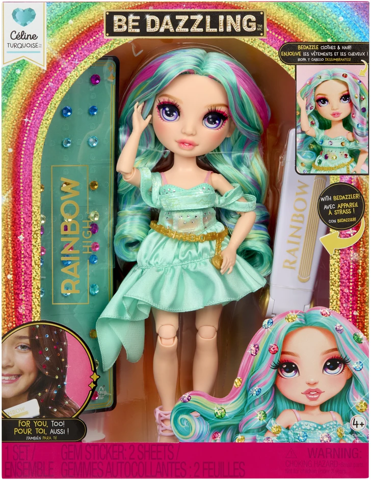 „Rainbow High“ – akinančios mados lėlės – žalsvai mėlynos – Celine Turquise (597827)