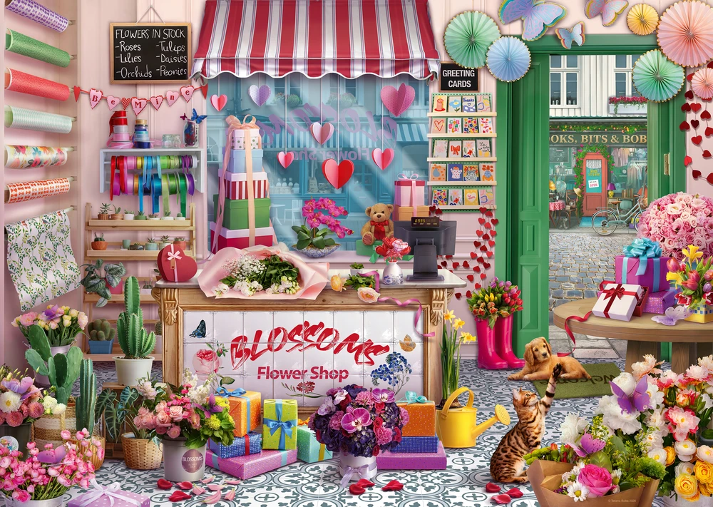 Ravensburger Dėlionė 1000 vnt. - Gėlių parduotuvė