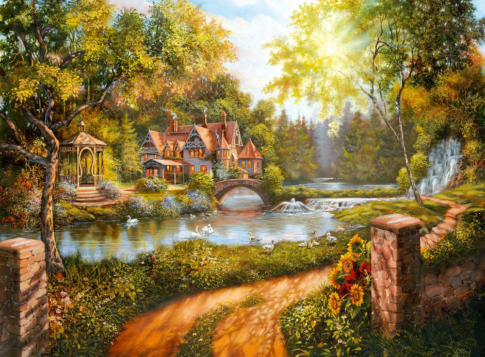 Ravensburger - Dėlionė Namelis prie upės 500p (12000218)
