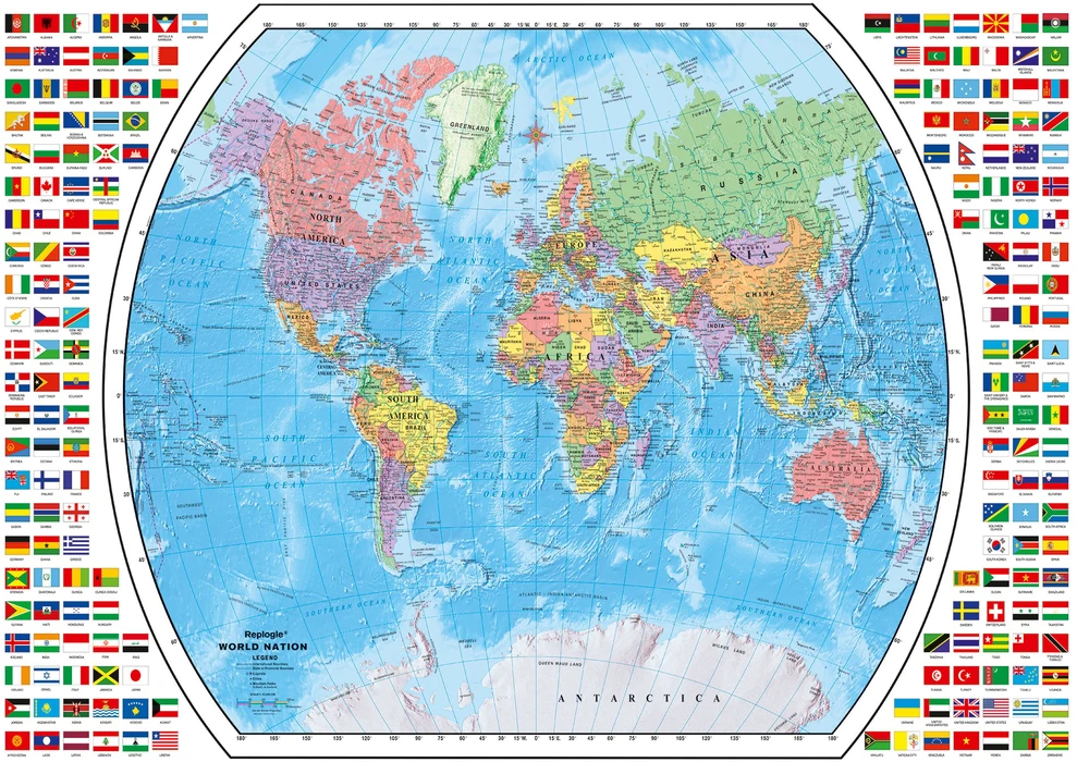 Ravensburger - Dėlionė Politinis pasaulio žemėlapis 1000p (12000664)