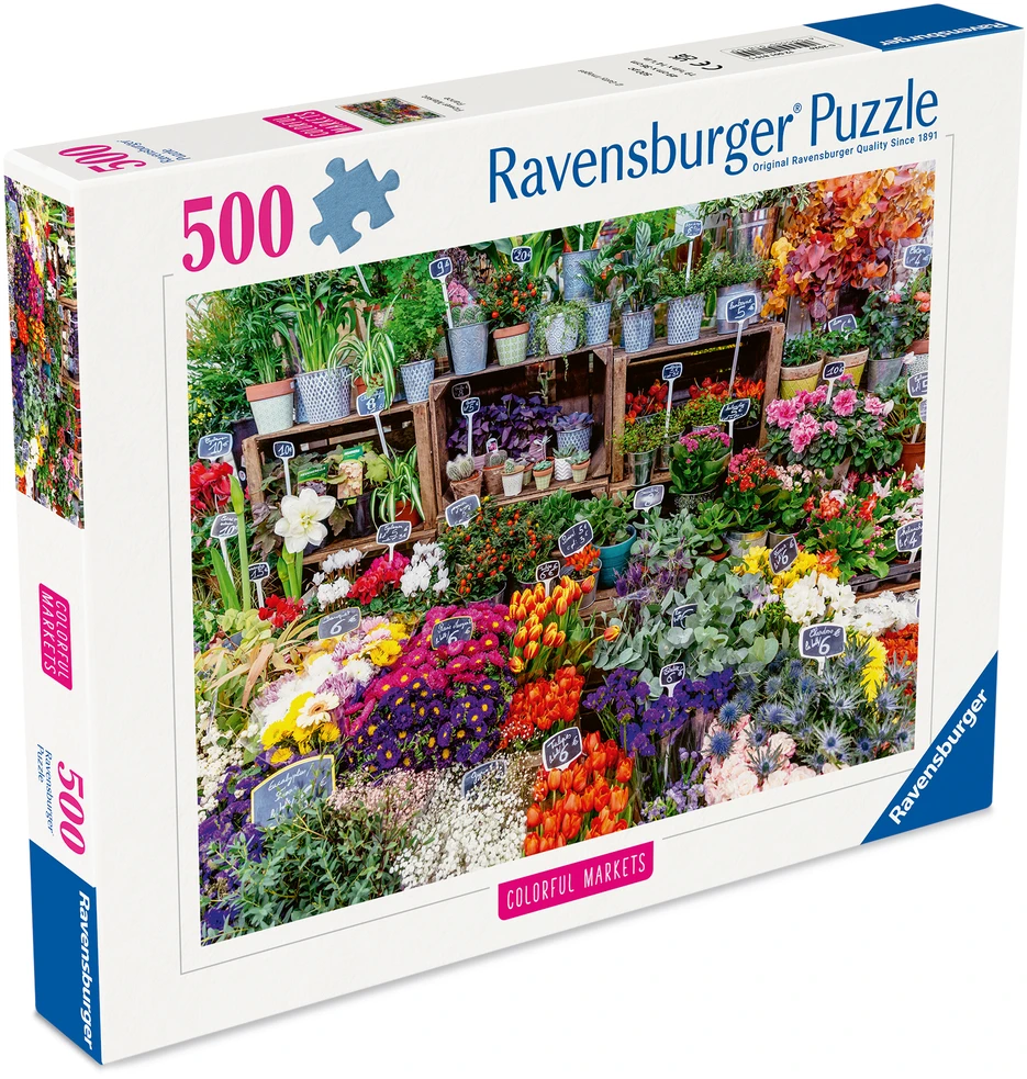 Ravensburger Dėlionė 500 vnt. - Gėlių turgus Prancūzijoje