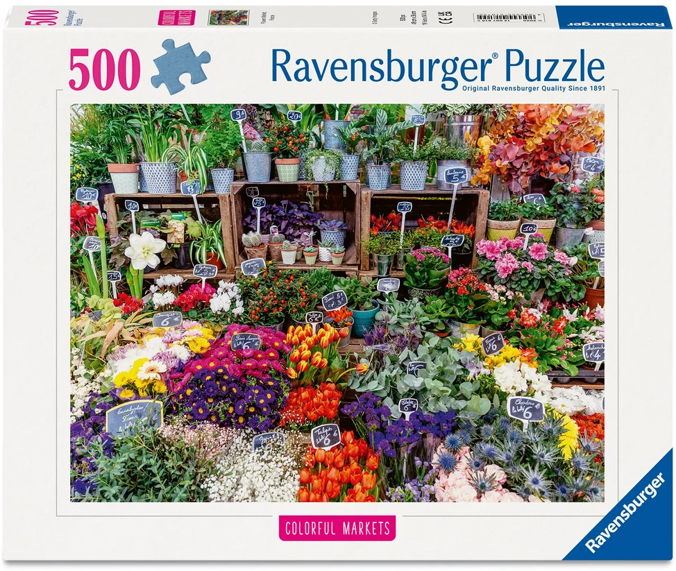 Ravensburger Dėlionė 500 vnt. - Gėlių turgus Prancūzijoje