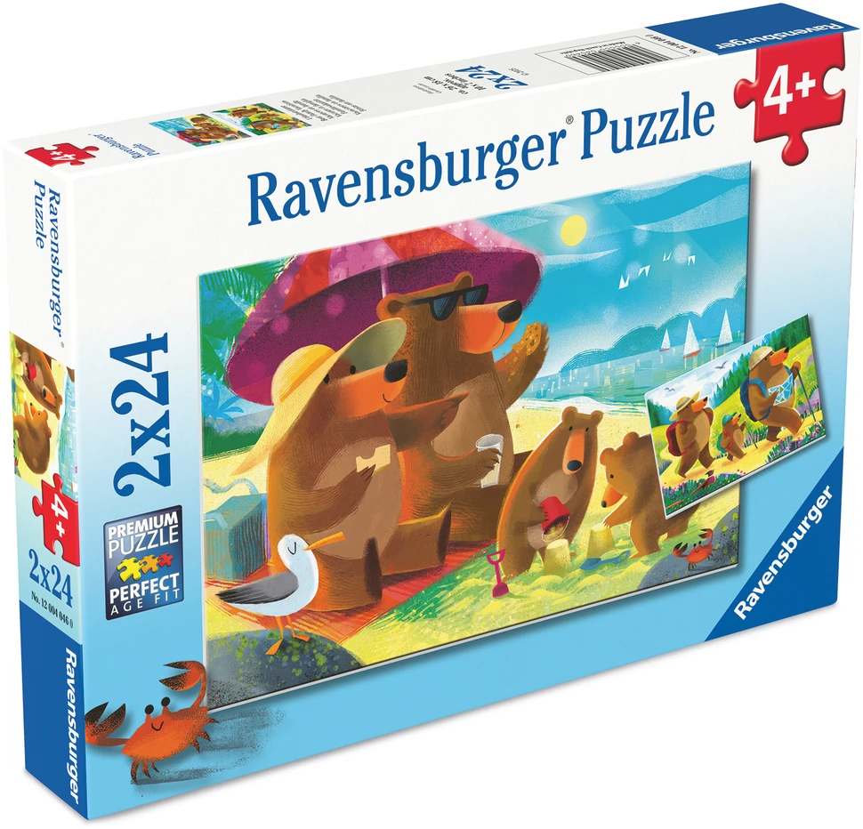 Dėlionė Ravensburger - Meškiukų šeimos atostogos 2x24p (12004046)