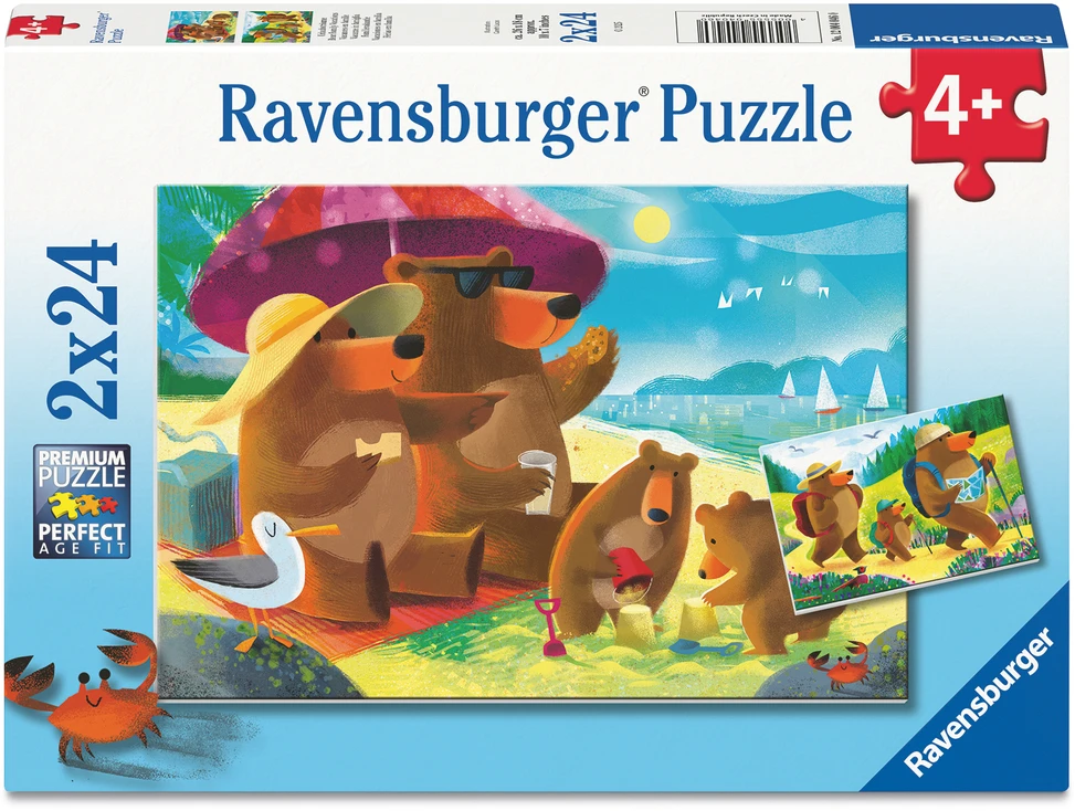 Dėlionė Ravensburger - Meškiukų šeimos atostogos 2x24p (12004046)