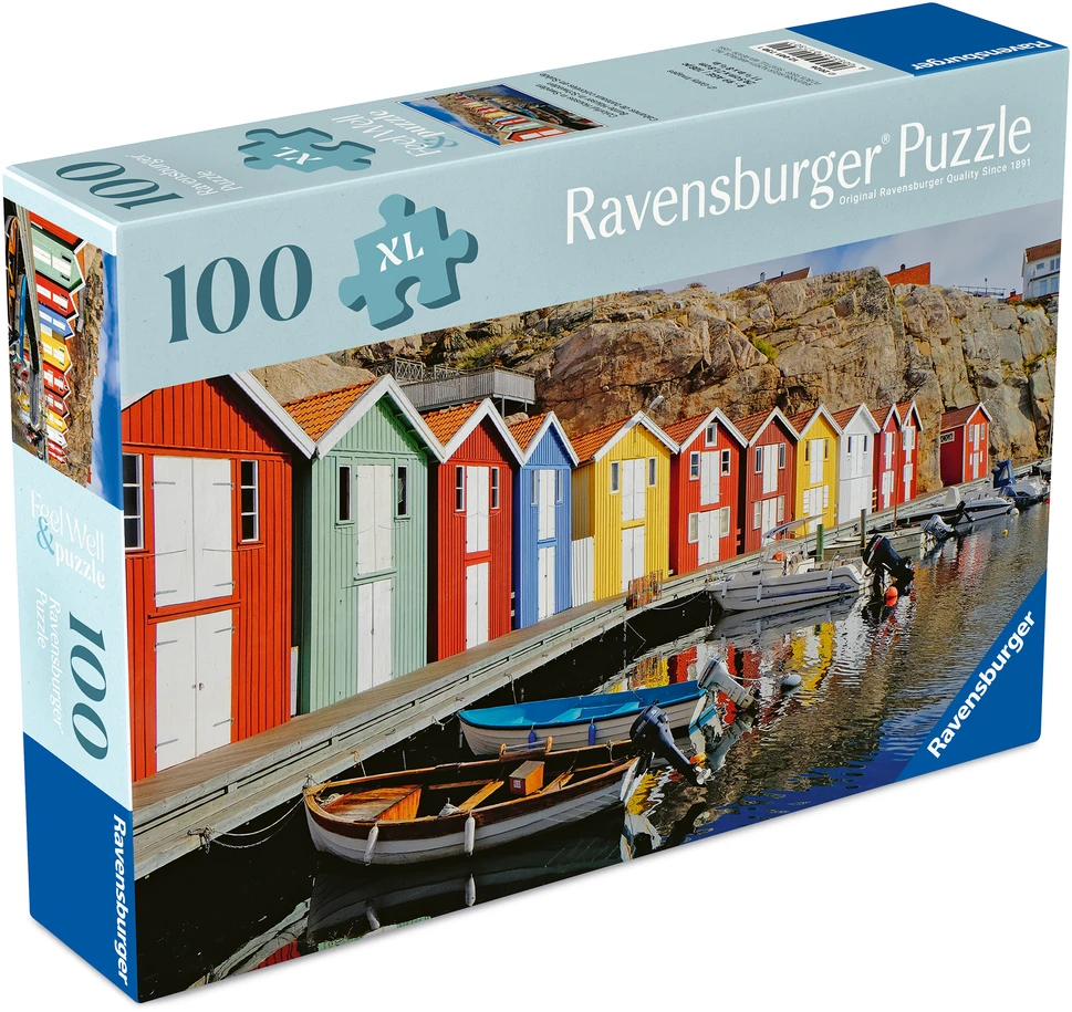 Dėlionė Ravensburger - Spalvingi namai Švedijoje 100p reklama (12001730)
