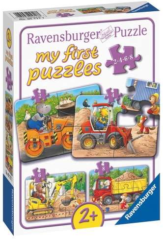 Dėlionė Ravensburger - Statybvietės gyvūnai - 2/4/6/8 psl. (10105717)