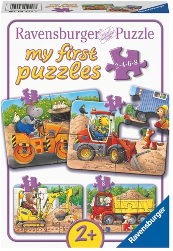Dėlionė Ravensburger - Statybvietės gyvūnai - 2/4/6/8 psl. (10105717)