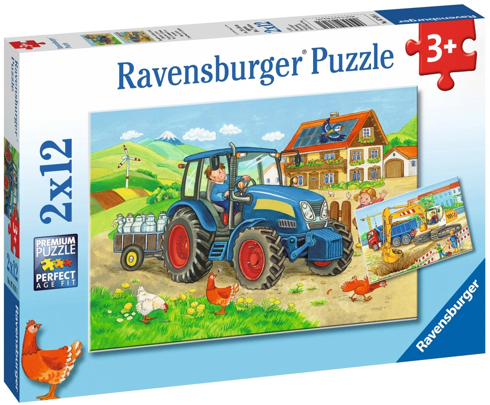 Ravensburger Dėlionė 2x12 vnt. - Sunkus darbas