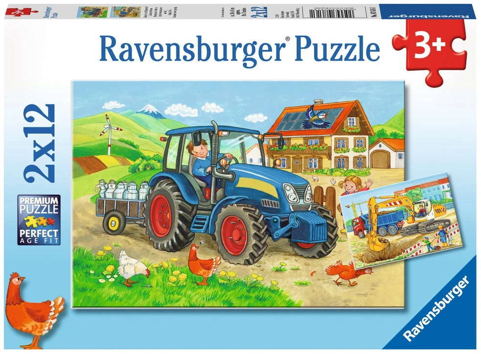Ravensburger Dėlionė 2x12 vnt. - Sunkus darbas